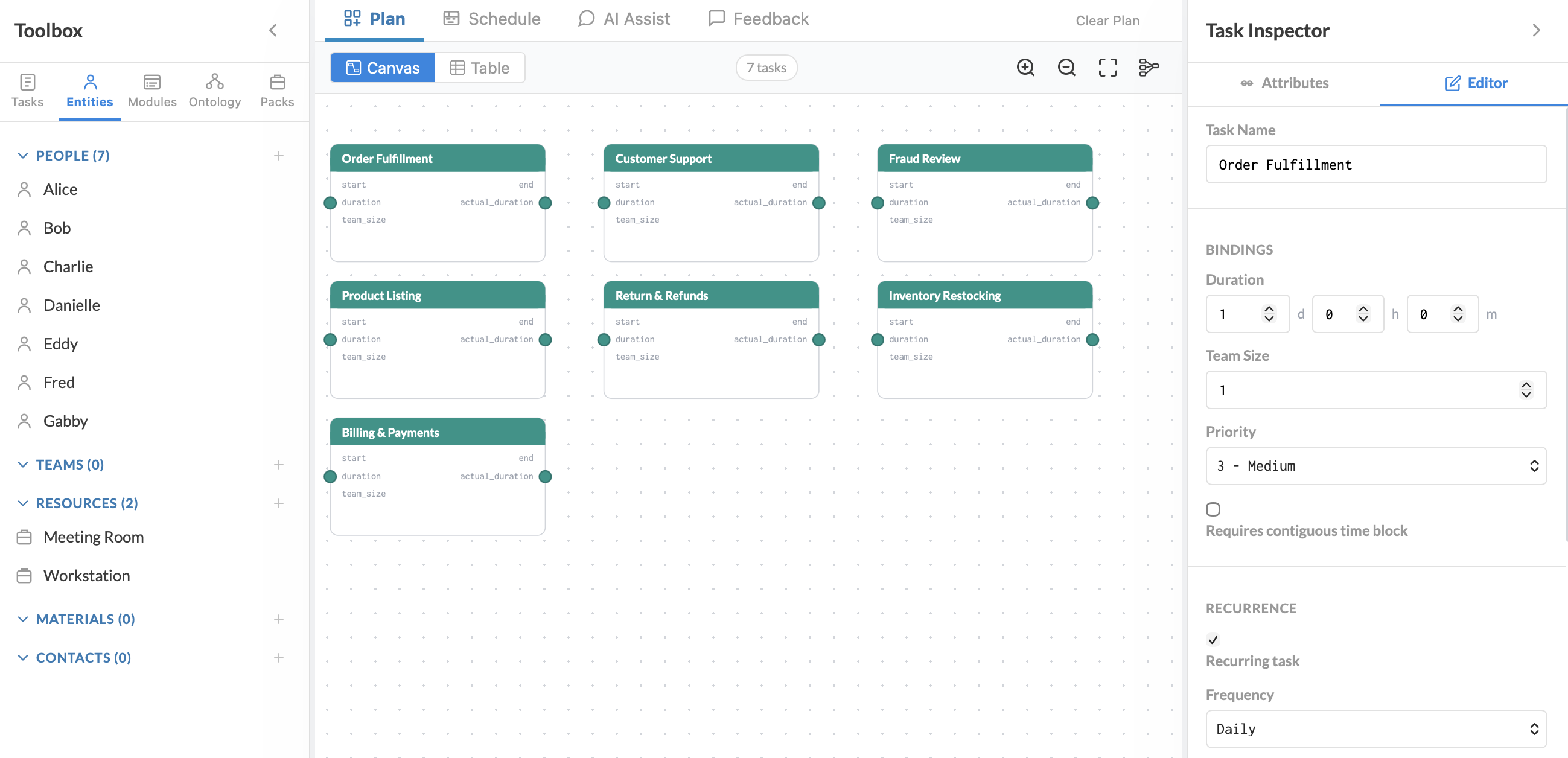 Bayes.ai shared schedule view showing a published rotation schedule accessible via a shareable link